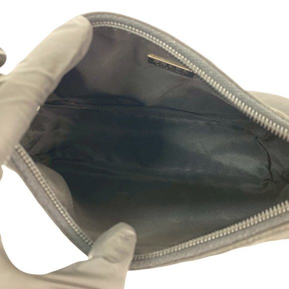 PRADA Tessuto nylon mini handbag with triangle logo and silver hardware, blac... - Picture 9 of 9
